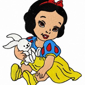 Snow White's childhood embroidery design