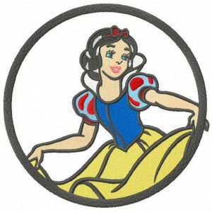 Snow White's curtsy embroidery design