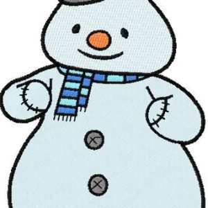 Snowman with hat embroidery design