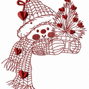 Snowman in love 3 embroidery design