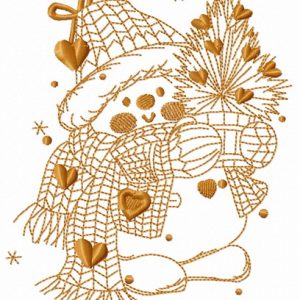 Snowman in love 4 embroidery design