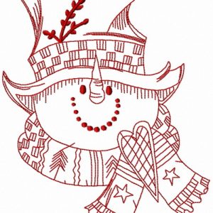 Snowman in top hat 3 embroidery design