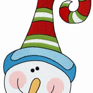 Snowman with funny hat 2 embroidery design