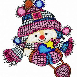 Snowman's date embroidery design