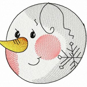 Snowman's head embroidery design