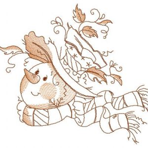 Snowman's winter mood embroidery design