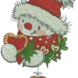 Snowman gift embroidery design