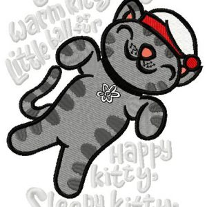 Soft kitty embroidery design