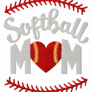 Softball mom embroidery design