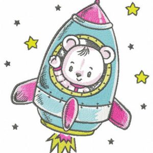 Space trip embroidery design