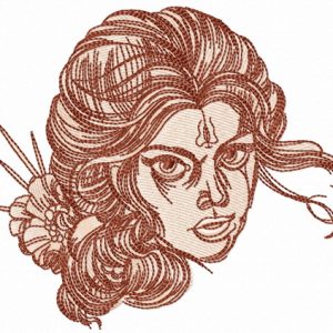 Spanish girl embroidery design