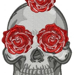 Spanish skull embroidery design