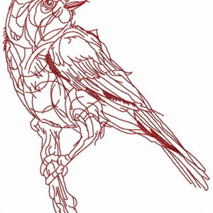 Sparrow sketch embroidery design