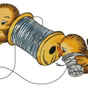 Sparrow's phone embroidery design