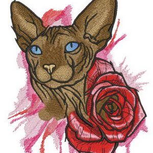 Sphynx cat 3 embroidery design