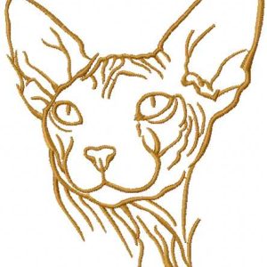 Sphynx silhouette embroidery design