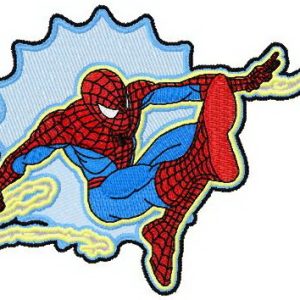 Spiderman badge embroidery design