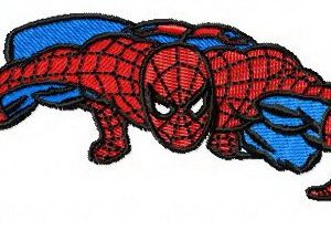 Spiderman climbing embroidery design