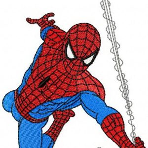 Spiderman rushes to rescue embroidery design