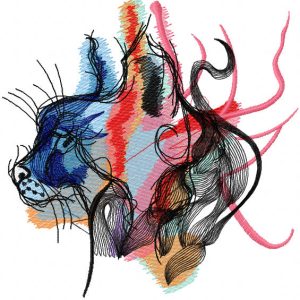 Spirit of lynx embroidery design