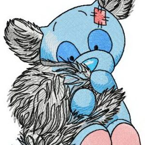 Spirit the lemur embroidery design