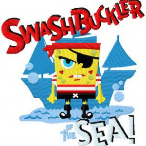 SpongeBob pirate embroidery design