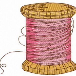 Spool of pink threads embroidery design
