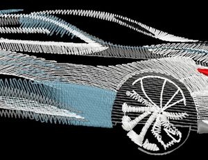 Sport car embroidery design