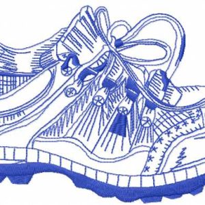 Sport shoes embroidery design