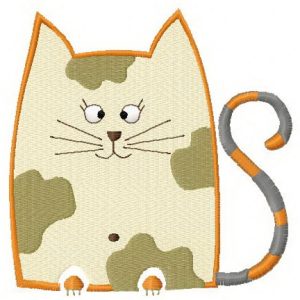 Spotty cat embroidery design
