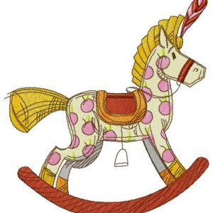 Spotty rocking horse  embroidery design