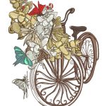 Spring bicycle 2 embroidery design