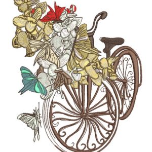 Spring bicycle 2 embroidery design