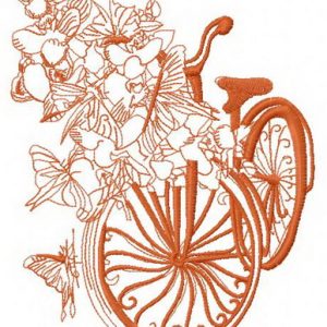Spring bicycle 3 embroidery design