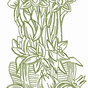 Spring bouquet from granny embroidery design