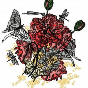 Spring bouquet embroidery design