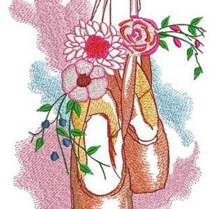 Spring composition with pointes embroidery design