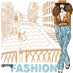 Spring fashion embroidery design