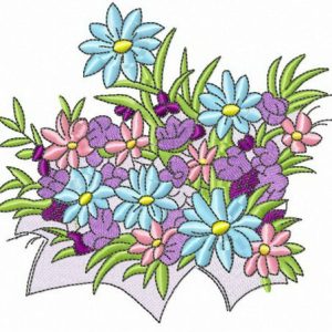 Spring flowers embroidery design