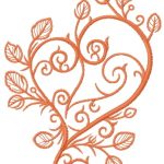 Spring heart embroidery design