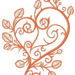 Spring heart embroidery design