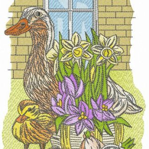 Spring is coming embroidery design
