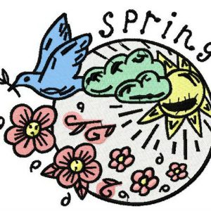 Spring embroidery design