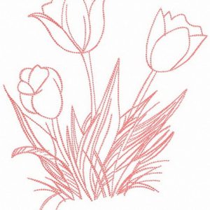 Spring tulips embroidery design