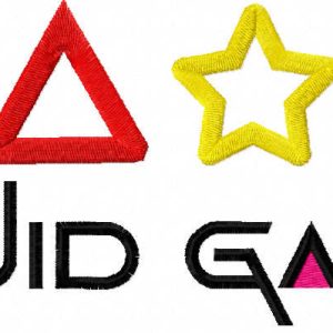 Squid game horizontal variant embroidery design