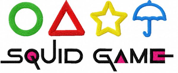 Squid game horizontal variant embroidery design