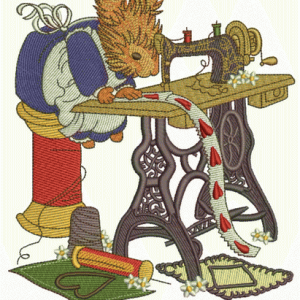 Squirrel sewing embroidery design