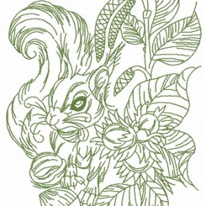 Squirrel with hazelnut 2 embroidery design