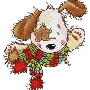 Star dog embroidery design