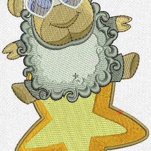 Star lamb embroidery design